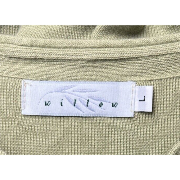 Willow Women’s Vintage Sweater Ruffle Trims Pearlescent Buttons Green Size: L - Picture 5 of 7